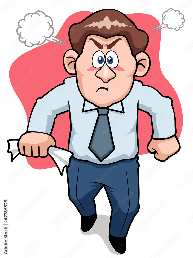 illustration of Angry business man