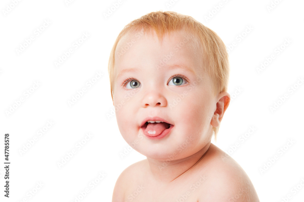 Portrait of a baby, isolated on white Portrait of a baby, isolated on white