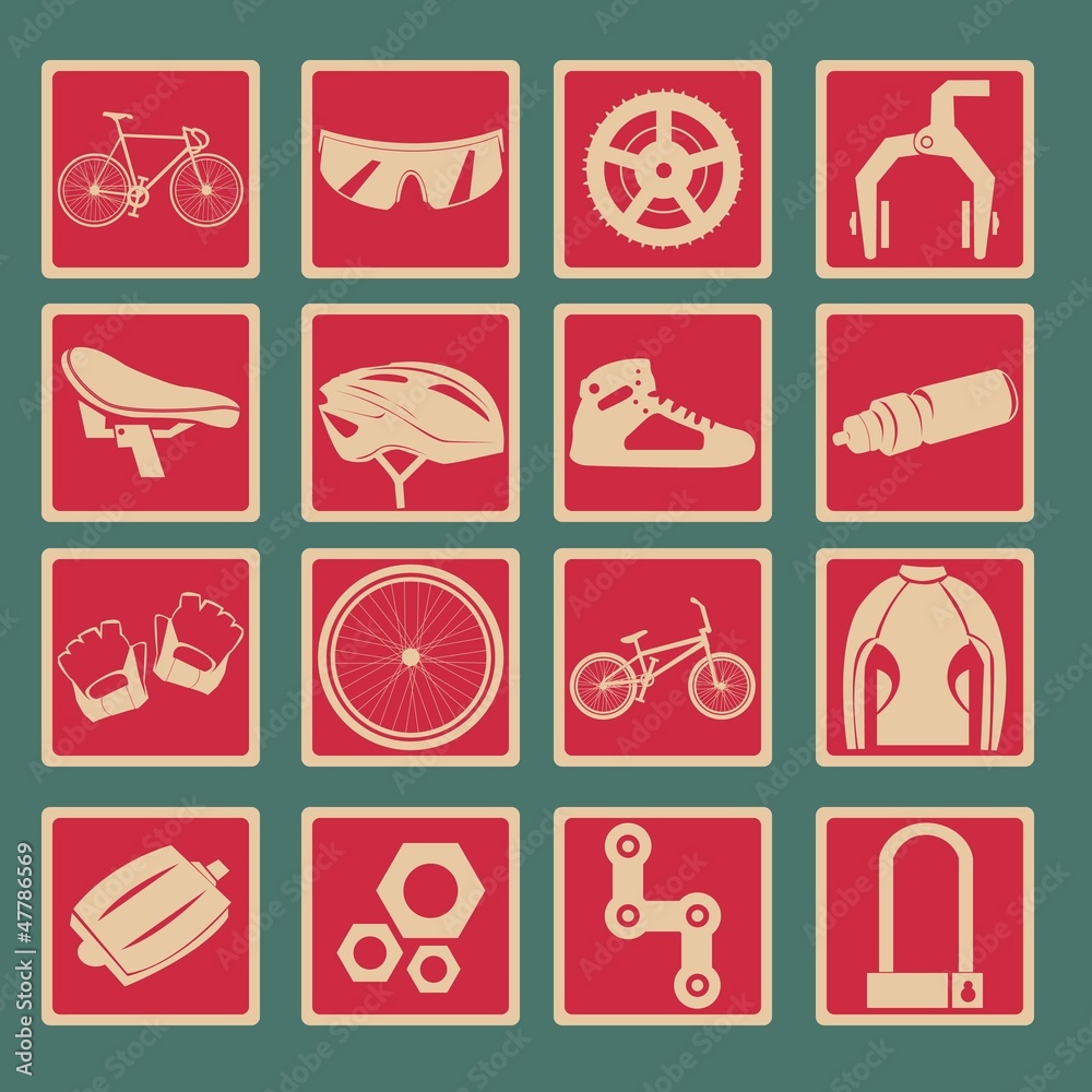 Bicycle classical icon set Bicycle classical icon set