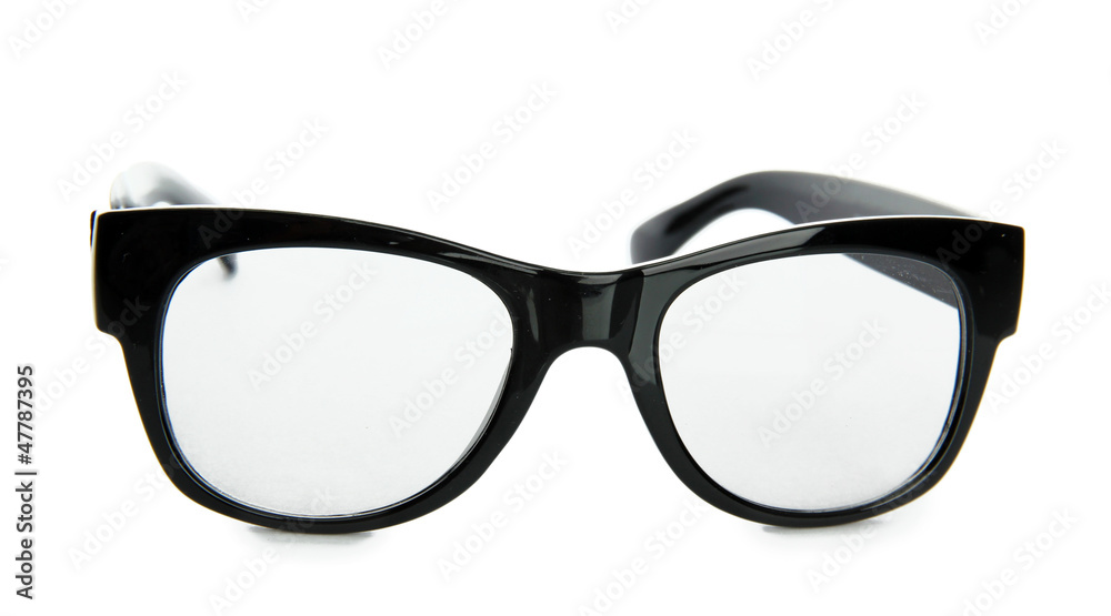 black glasses, isolated on white black glasses, isolated on white
