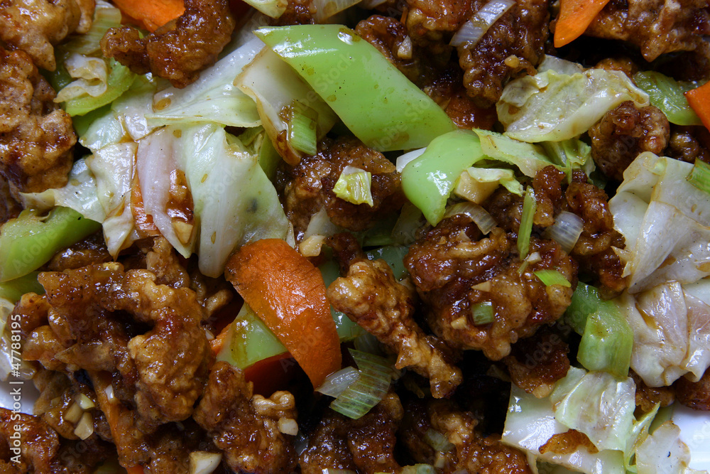 Chinese beef with vegetables and soy sauce Chinese beef with vegetables and soy sauce