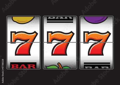 Winning Triple Seven at slot machine