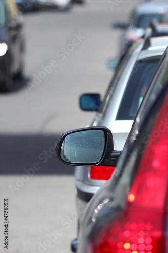 city street and car traffic line