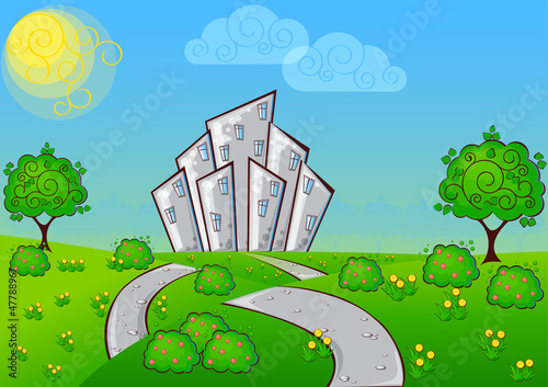 background cartoon house