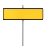 Blank yellow road sign
