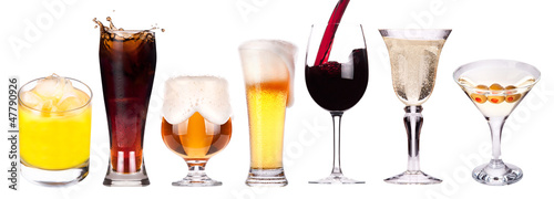different images of alcohol isolated