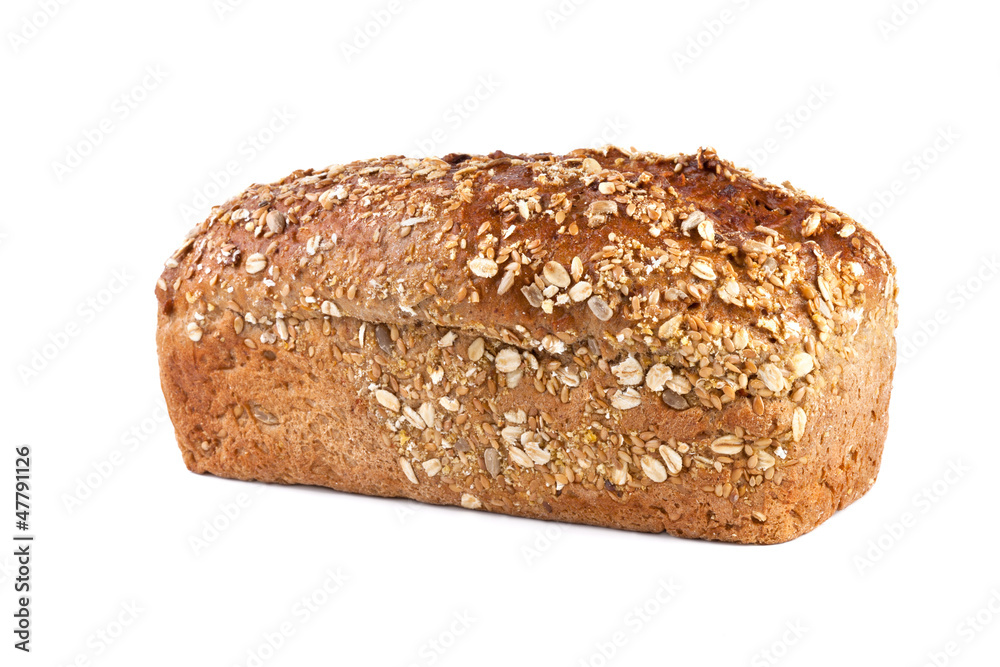 whole wheat bread, isolated on white background whole wheat bread, isolated on white background