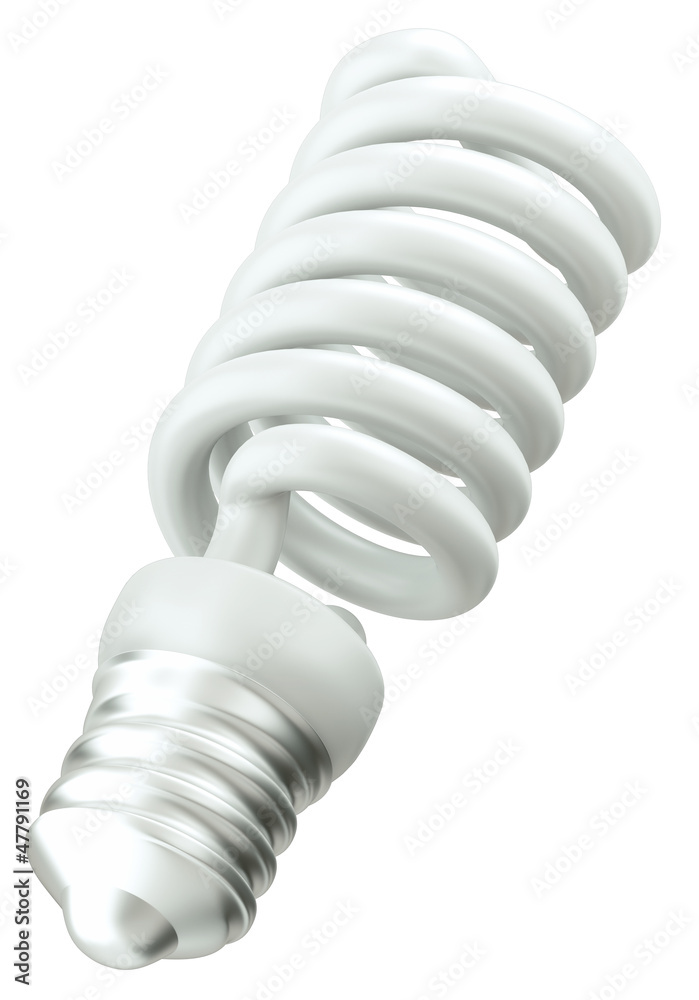 Energy efficient light bulb isolated over white Energy efficient light bulb isolated over white