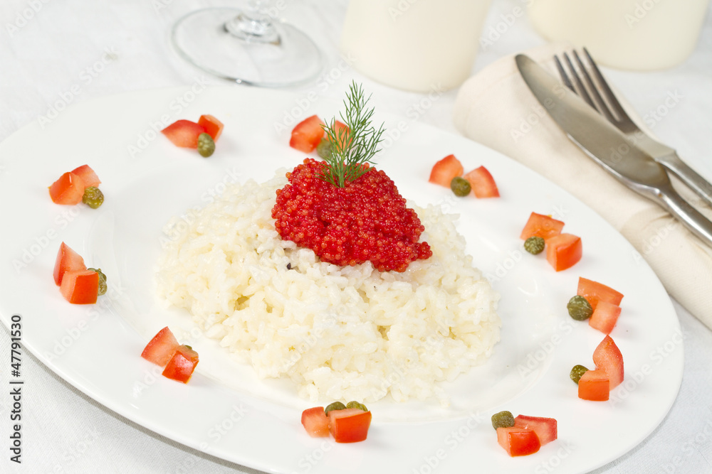 rice with red caviar rice with red caviar