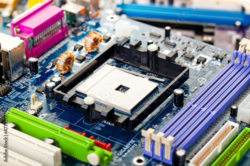 Computer motherboard closeup