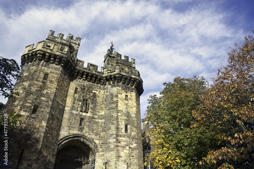 Medieval castle over cloudy beautiful sky