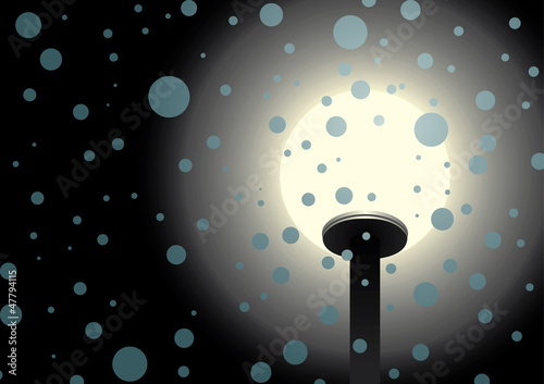street lamp in the snow