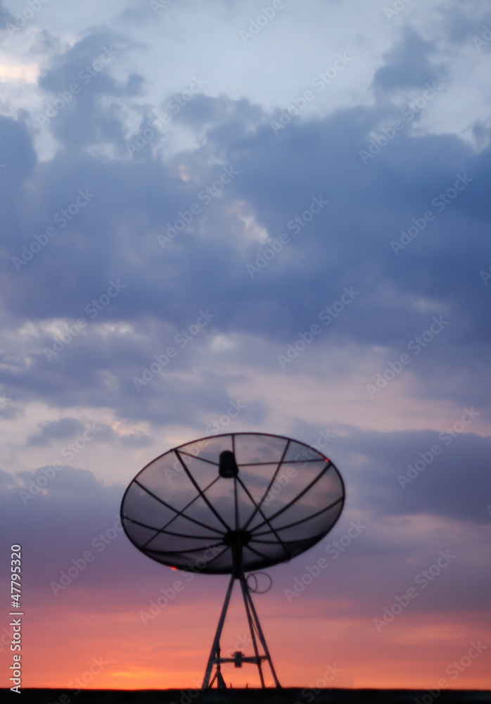 Satellite dish background sky sunset