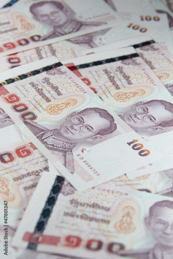 Obraz premium Many of one hundred Baht bills
