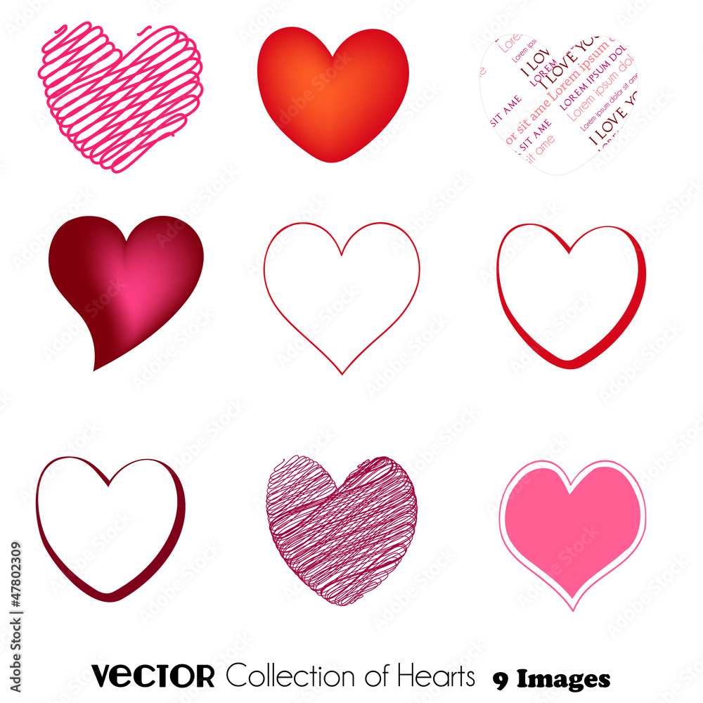 collection of hearts collection of hearts