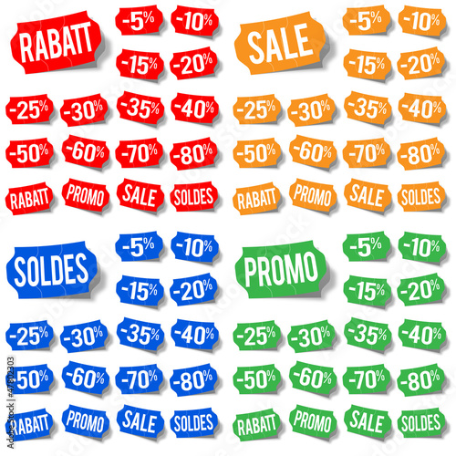 Etiquettes réduction - Rabatt, Sale, Soldes et Promo