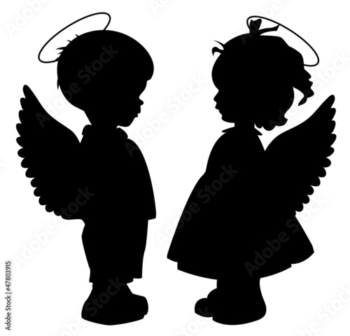 Angel silhouettes set