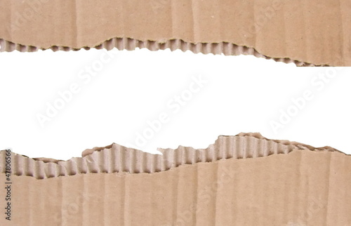 Cardboard frame on white background