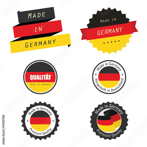 Made in Germany labels, badges and stickers