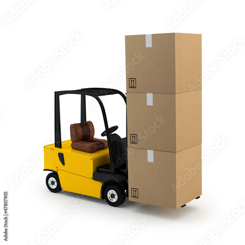forklift with cargo