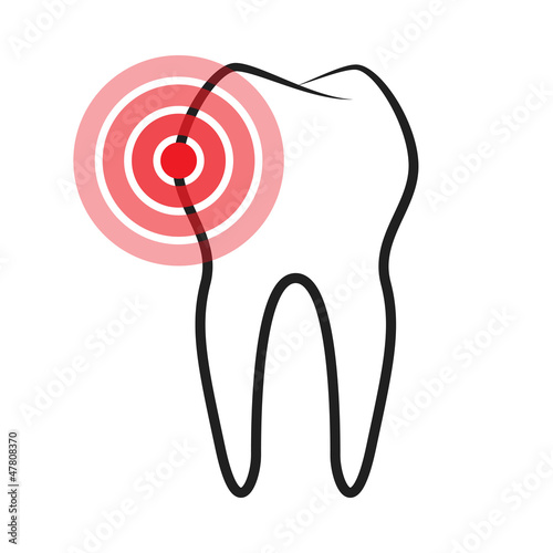 Sick tooth isolated on a white background;