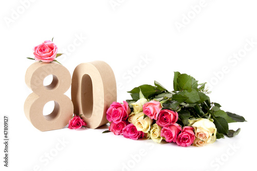 Age in figures on a bed of roses