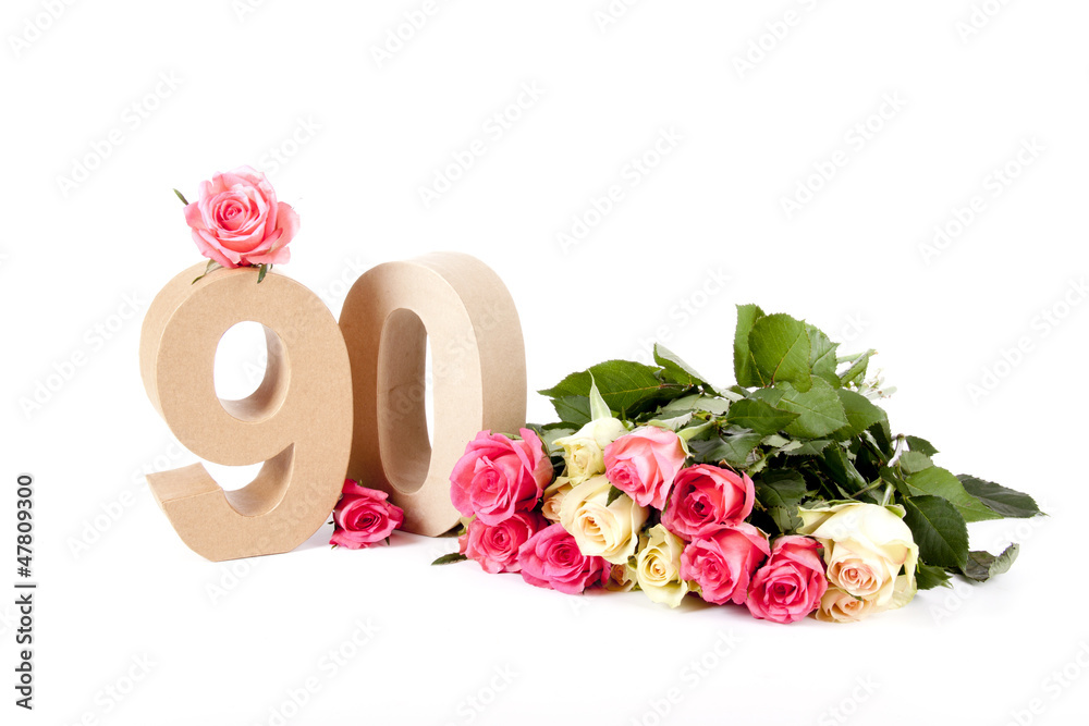 Age in figures on a bed of roses