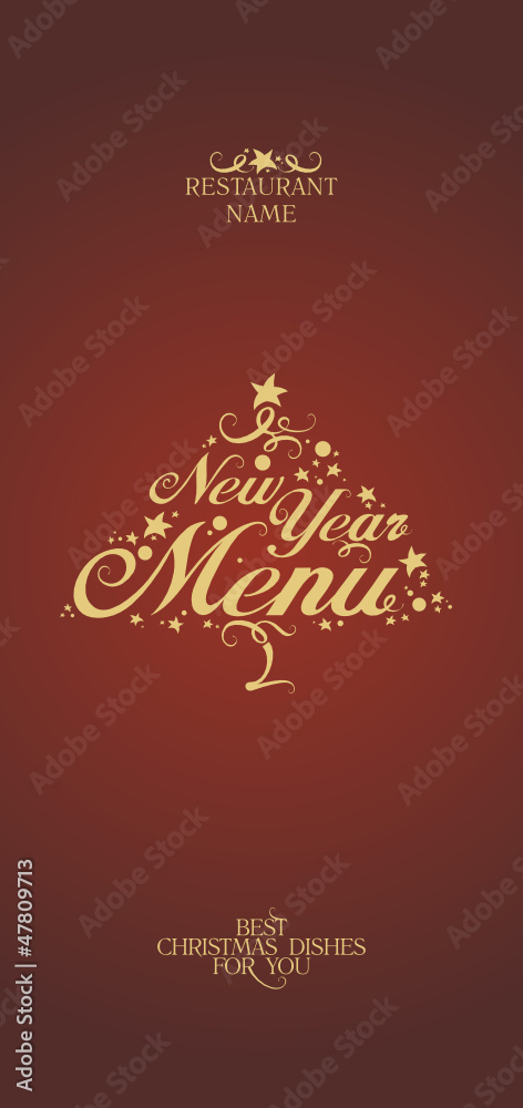New Year Menu Card Design template. New Year Menu Card Design template.