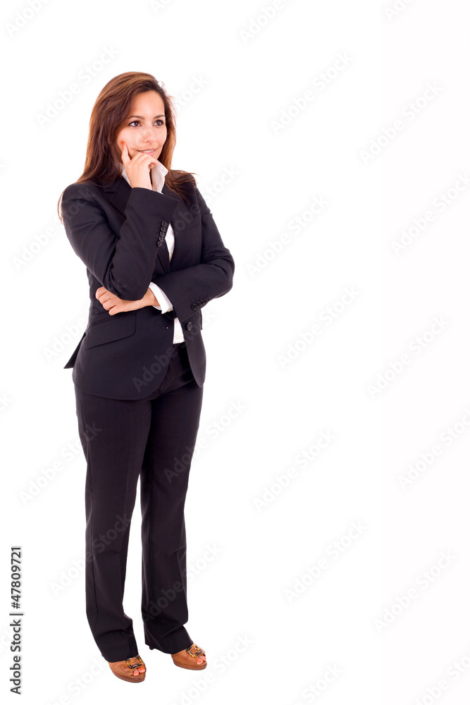Full body portrait of young business woman with crossed arms, is Full body portrait of young business woman with crossed arms, is