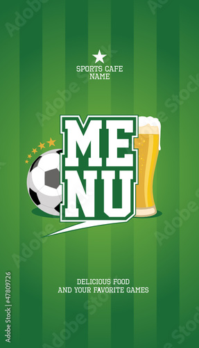 Sports Bar Menu card design template. 