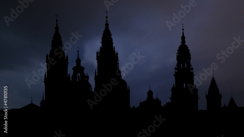 Spain Santiago de Compostela storm
