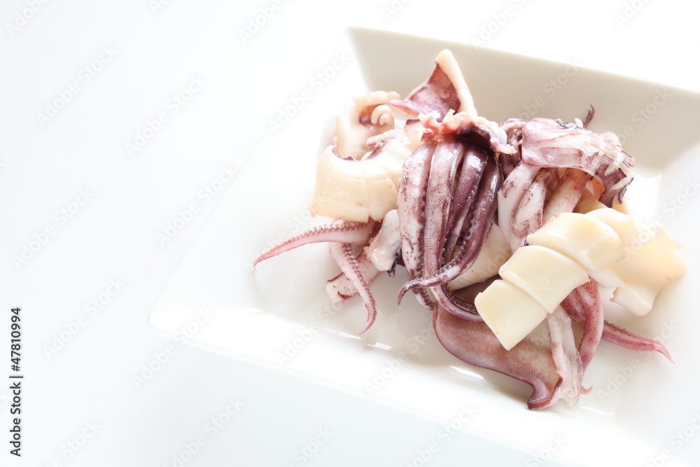 chinese cuisine, boiled squid for appetizer