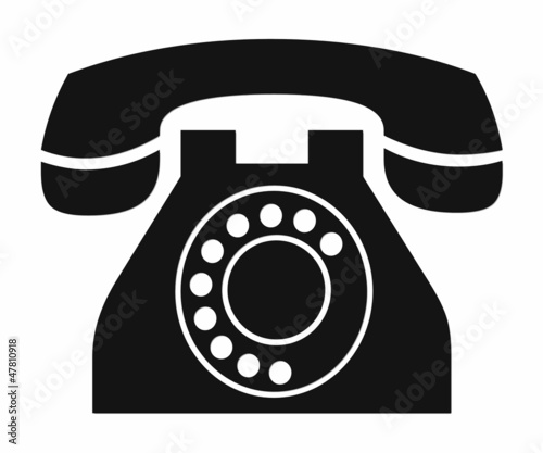 Teléfono vintage, ilustración.