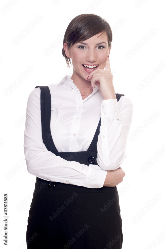 Young smiling businesswoman isolated on white Young smiling businesswoman isolated on white