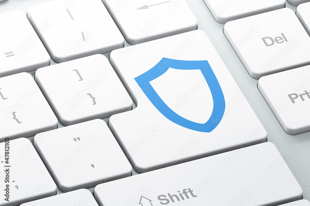 Enter button with contoured shield on computer keyboard Enter button with contoured shield on computer keyboard