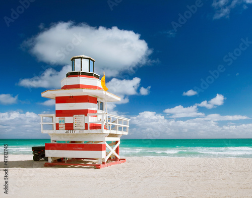 Miami Beach Florida, colorful lifeguard house
