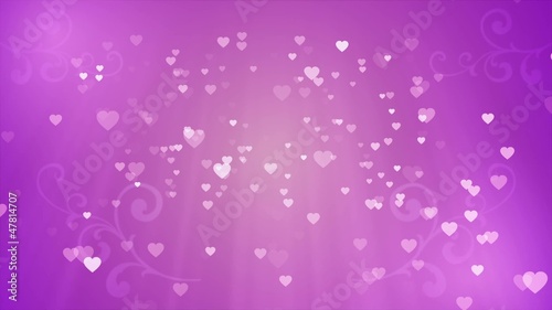 Hearts are continuously moving towards the screen.