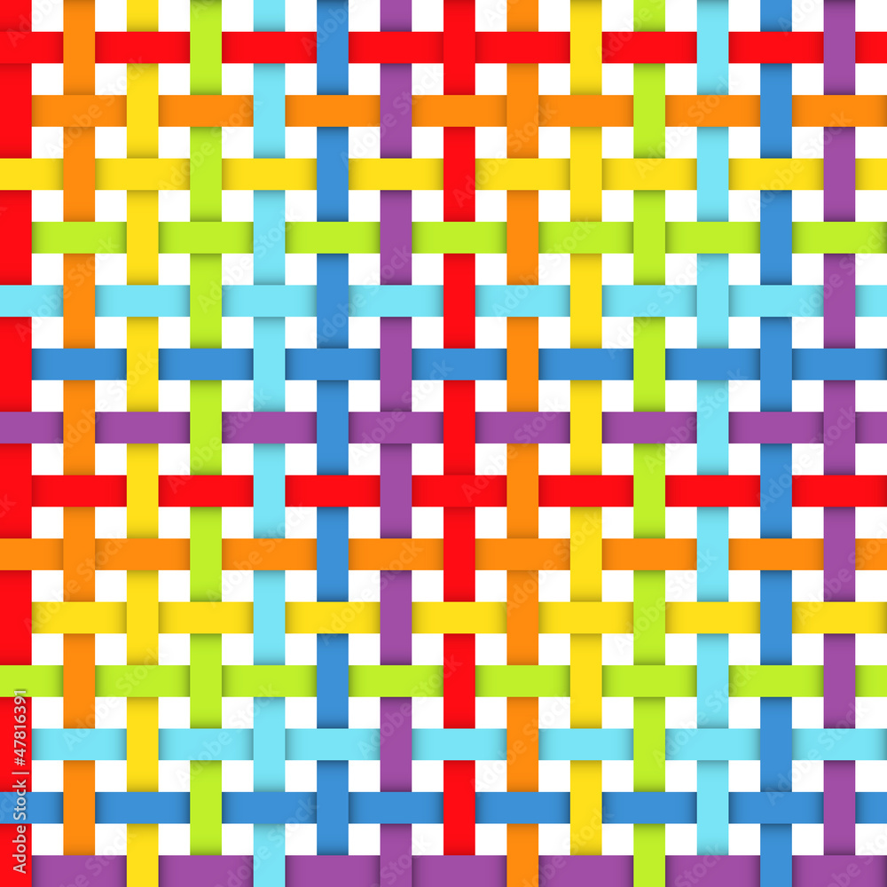 Seamless pattern with intersecting rainbow ribbons. Vector. Seamless pattern with intersecting rainbow ribbons. Vector.