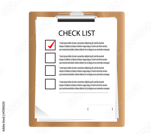 Clipboard with check list  in graphic
