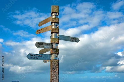 Canvas Print Signpost on Lighthouse at cape of good hope, South Africa