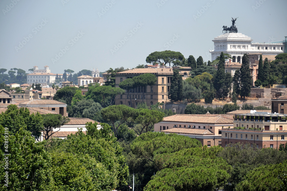 Obraz premium Rome skyline with National Monument to Victor Emmanuel II