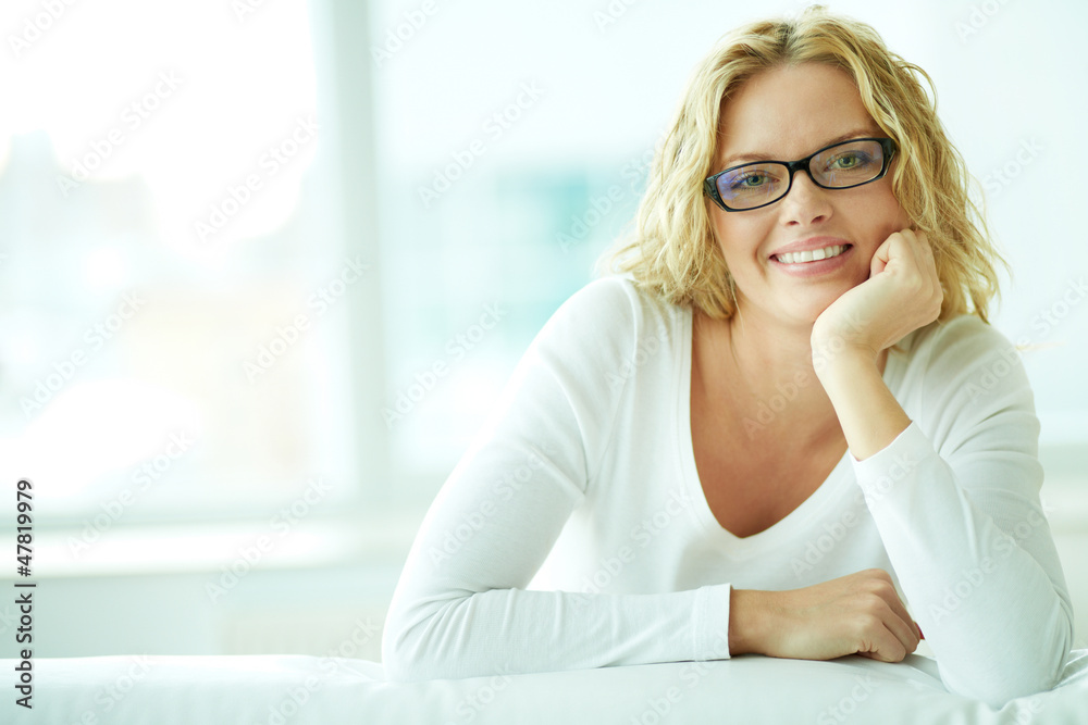 Female in eyeglasses Female in eyeglasses