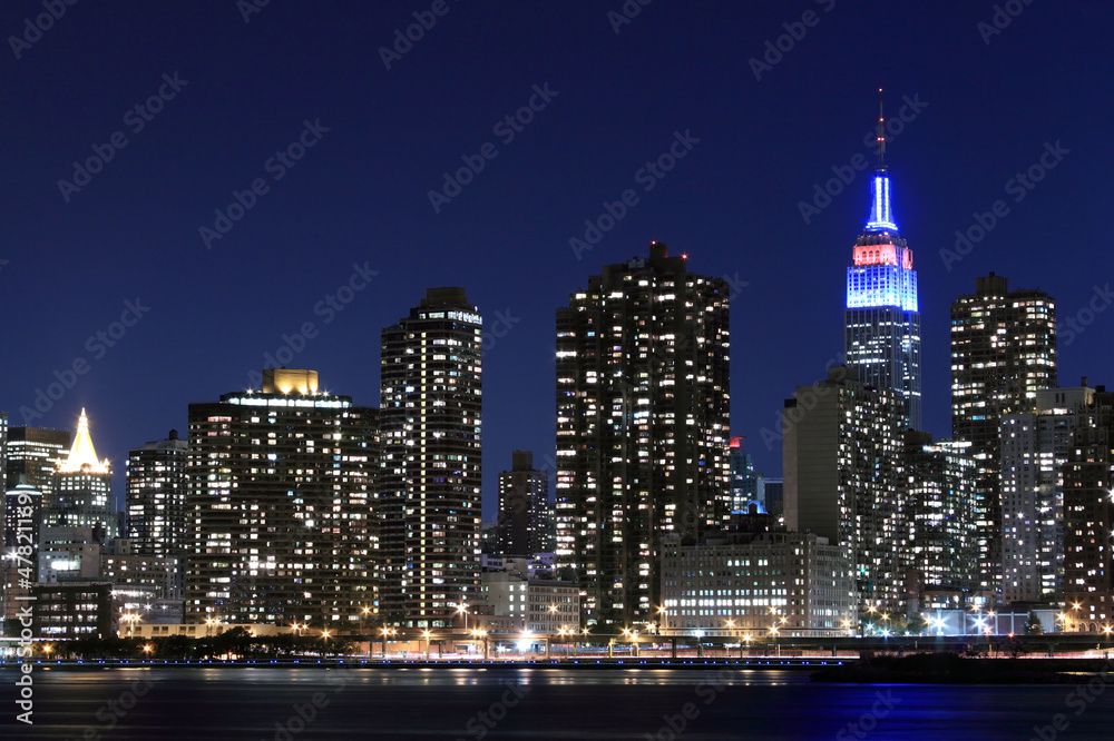 Midtown Manhattan Skyline At Night, New York City
