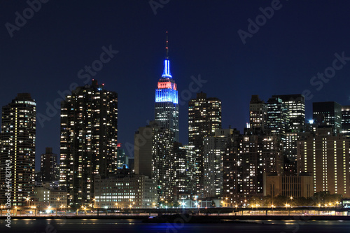 Midtown Manhattan Skyline At Night, New York City