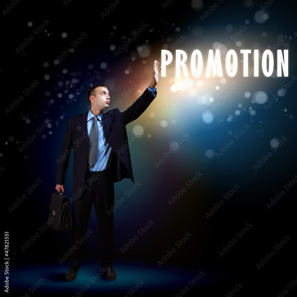 Businessman with light shining Businessman with light shining