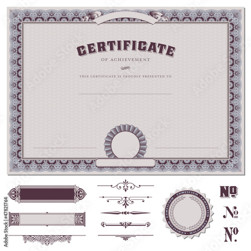 certificate template and additional design elements