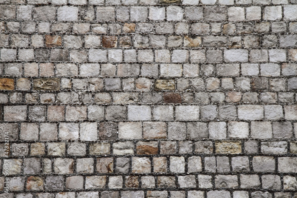 Stone wall in close up