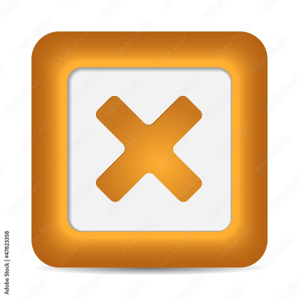 Obraz premium Orange glossy web button with delete sign