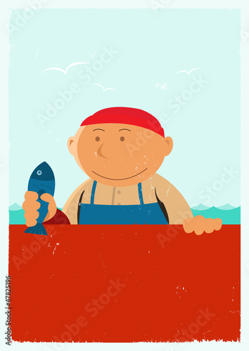 Vintage Fishmonger Poster Background