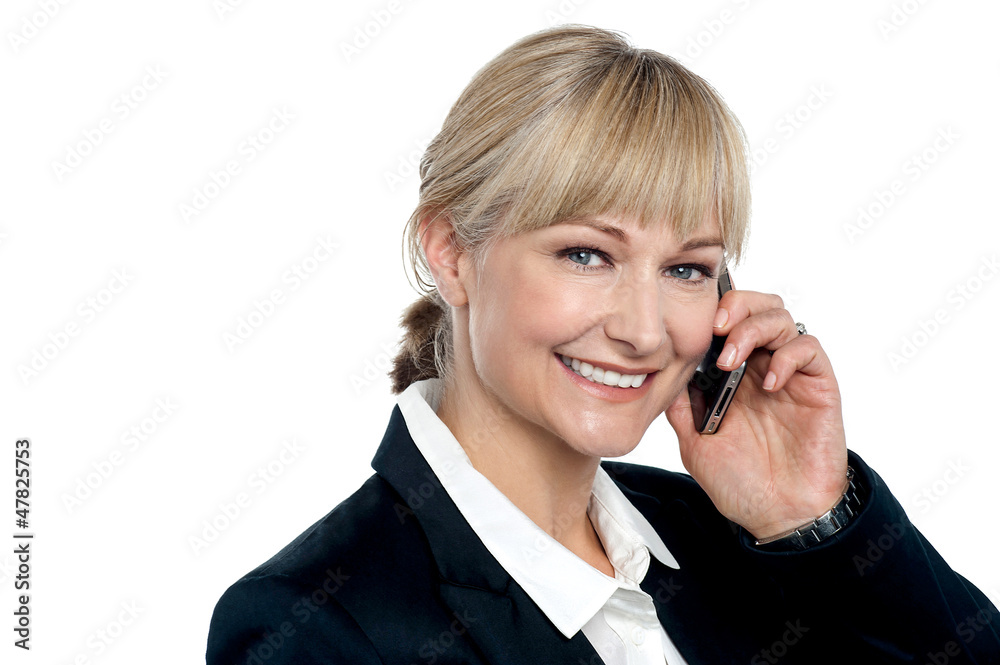 Attractive blonde executive communicating Attractive blonde executive communicating